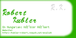 robert kubler business card